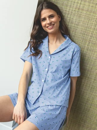Pyjama short femme Nuances de Bleu - Linvosges