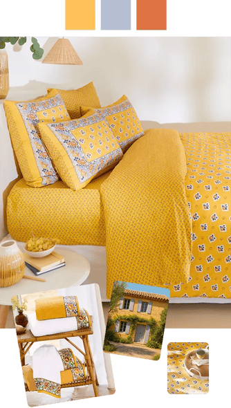 Linge de lit Pompadour jaune - Linvosges