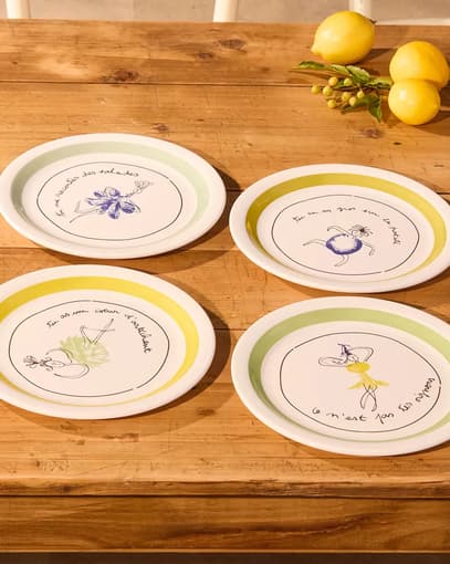 Lot de 4 assiettes Aux petits oignons - Linvosges