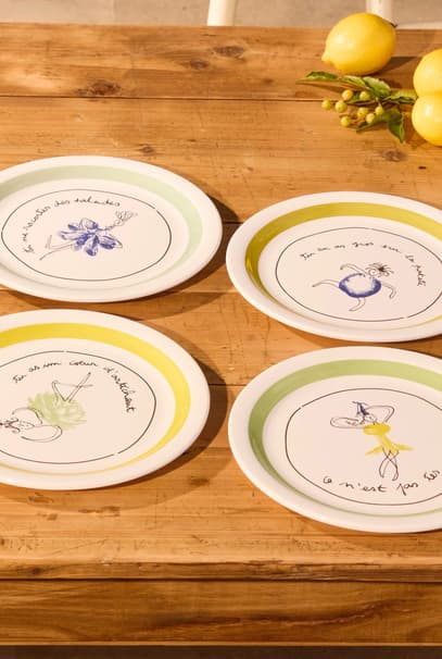 Lot de 4 assiettes Aux petits oignons - Linvosges