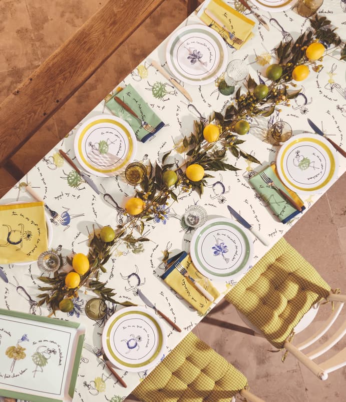 Lot de 4 assiettes Aux petits oignons - Linvosges