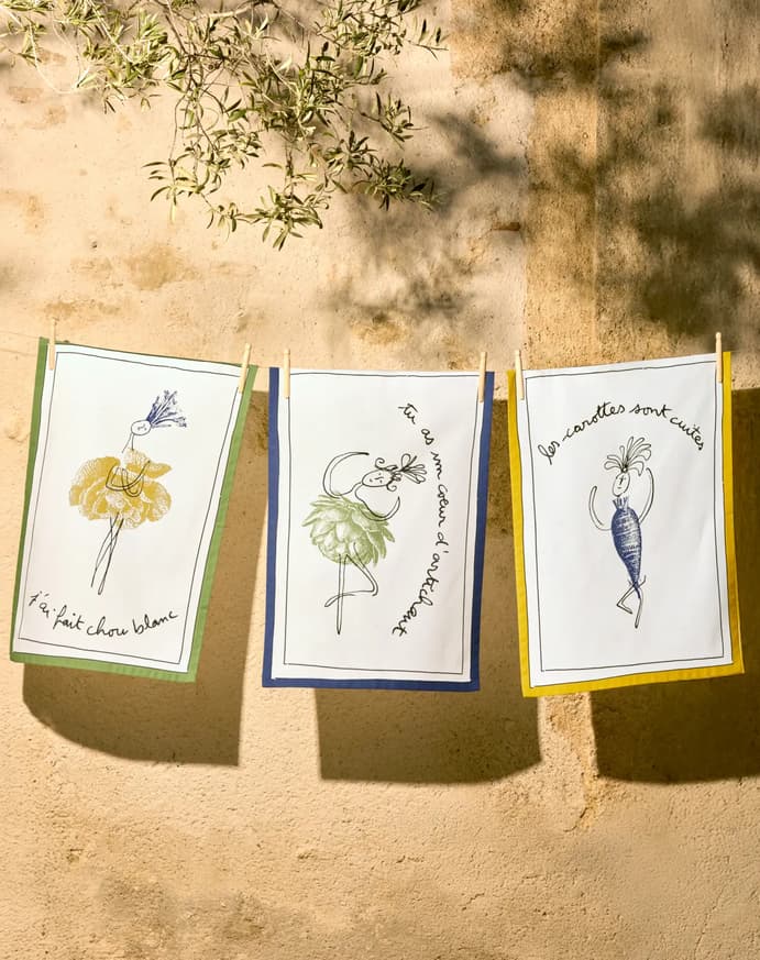 3 Geschirrtücher  Kleine Gemüsegeschichten - Linvosges