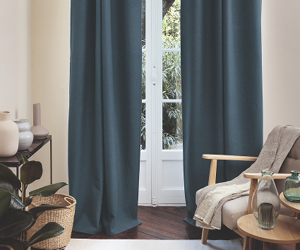 Rideau occultant thermique et phonique Eco baie toucher coton