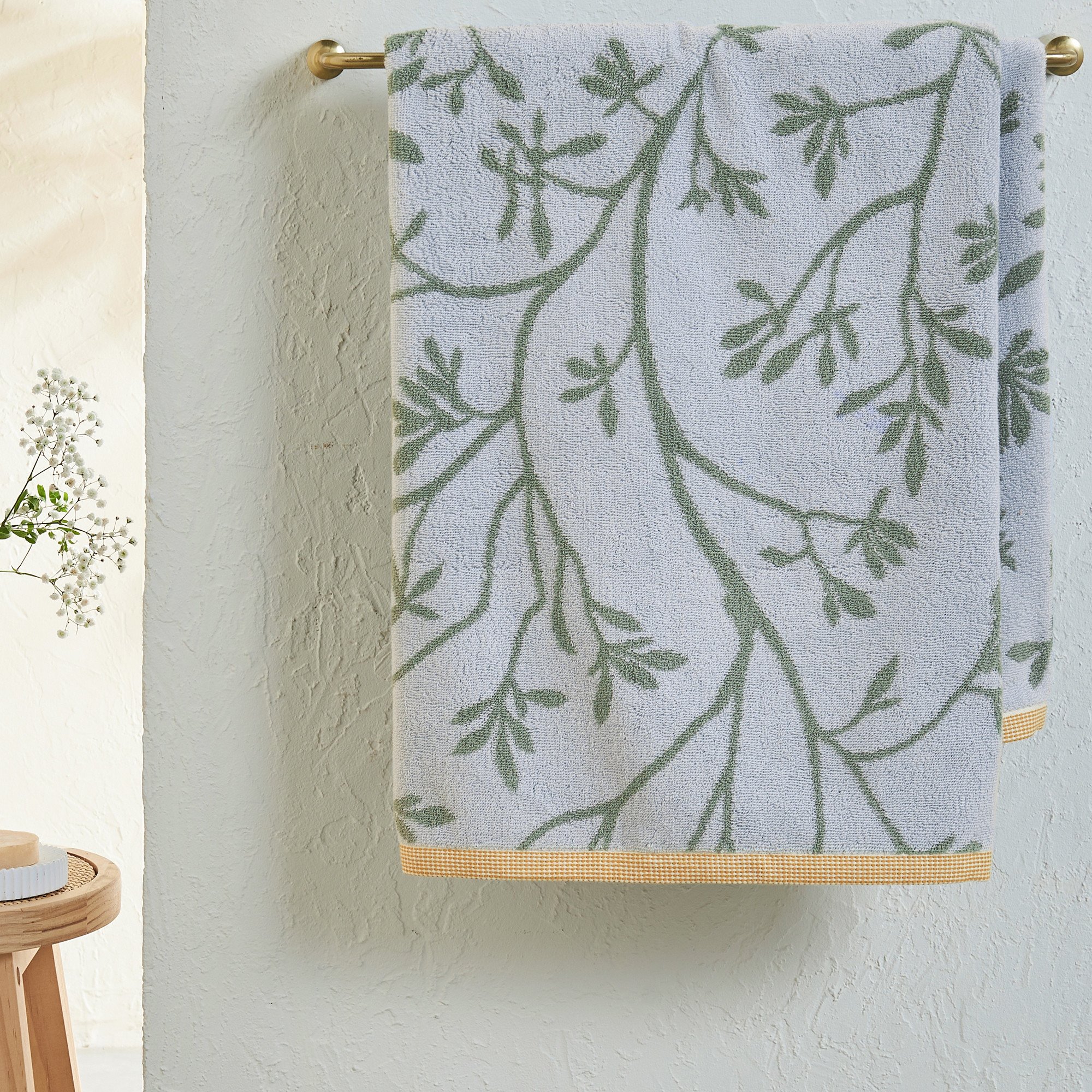 Badetuch Botanische Poesie  100 % Baumwolle 