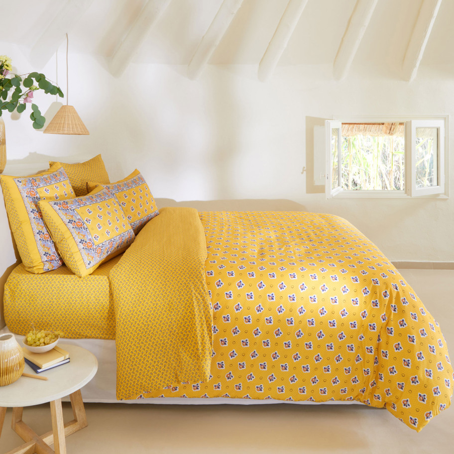 Housse de couette Pompadour jaune