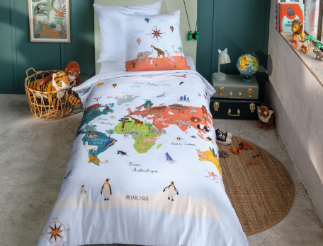 Linge de lit enfant Mappemonde