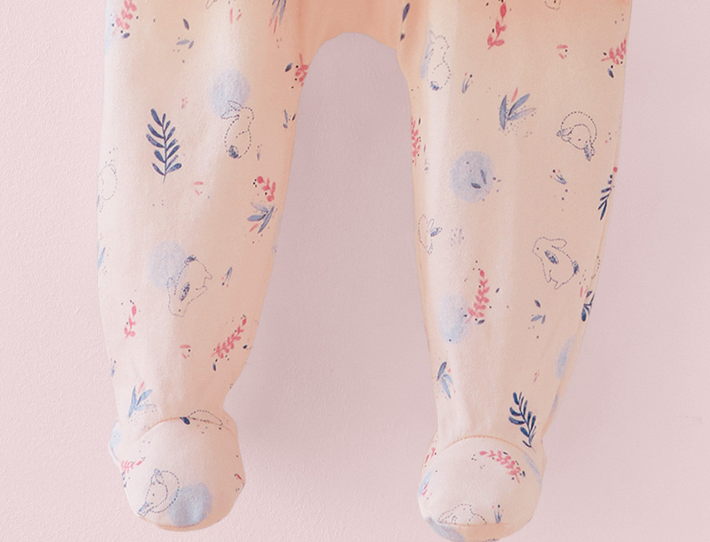 Pyjama bébé jersey ivoire rosé Les lapinous