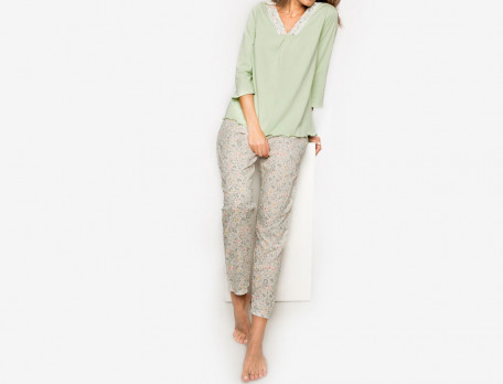 Pyjama Blumenlese Baumwolle Linvosges