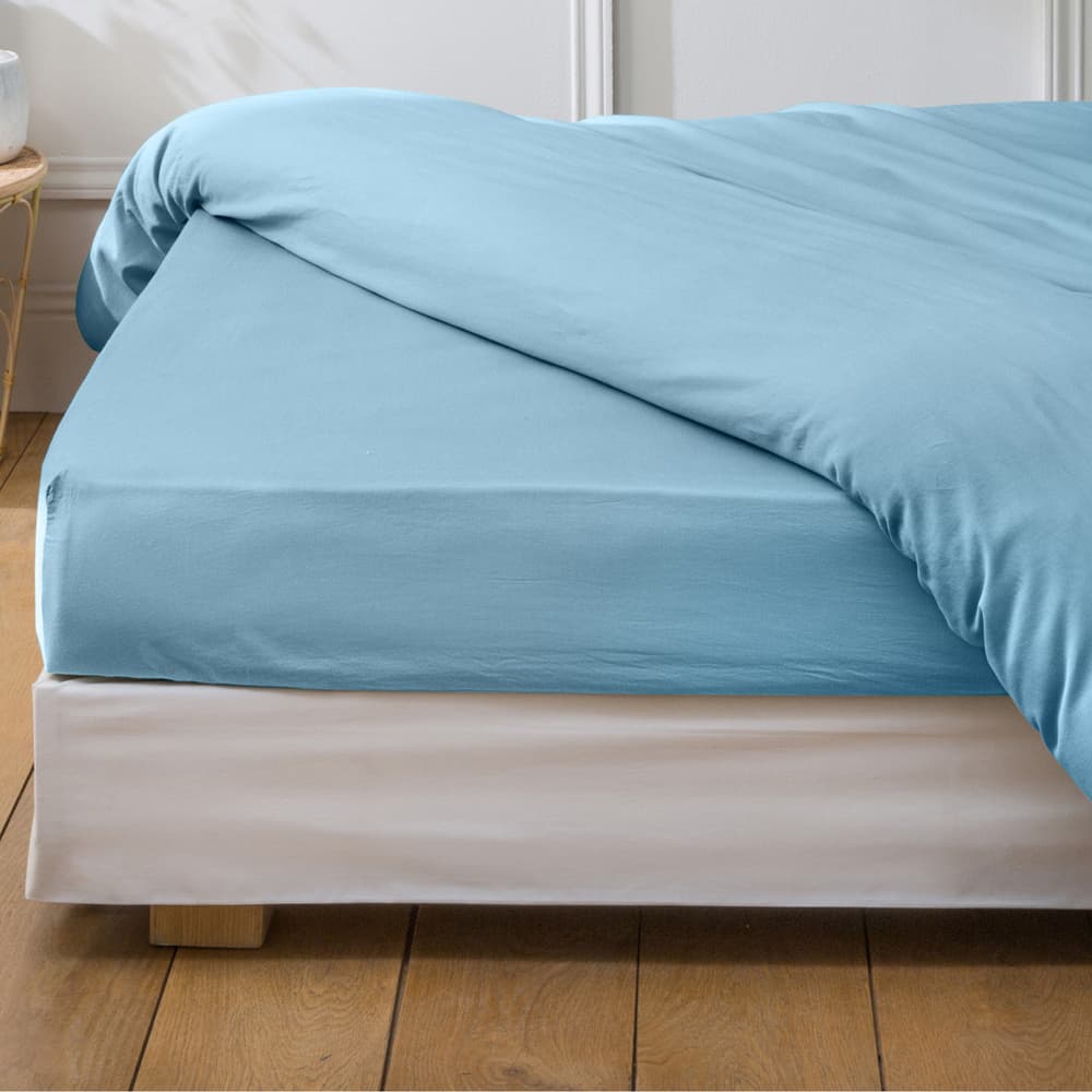 Drap-housse - Uni Percale De Coton 140 X 190 Cm Ivoire - Drap housse