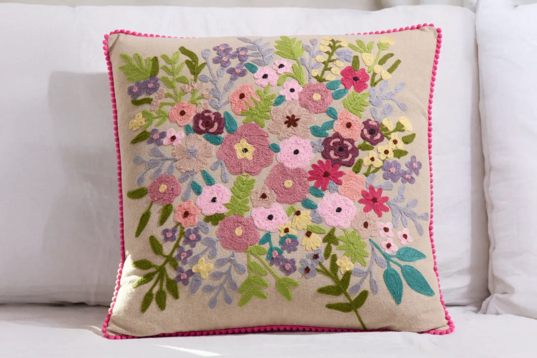 Coussin brodé Flânerie