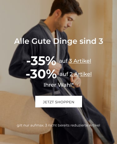Alle Gute Dinge sind 3 : -35% auf 3 Artikel und -30% auf 2 Artikel Ihrer Wahl*