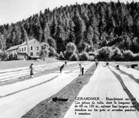 Im Jahr 1921 entdeckt der Unternehmer Charles Prudent auf der Durchreise in Gérardmer die Technik des „Bleichens auf der Wiese“. Da es bisher kein Geschäft gibt, das diese berühmte auf der Wiese gebleichte Wäsche anbietet, spezialisiert er sich auf den Verkauf dieses Produktes direkt vom Fabrikladen aus.