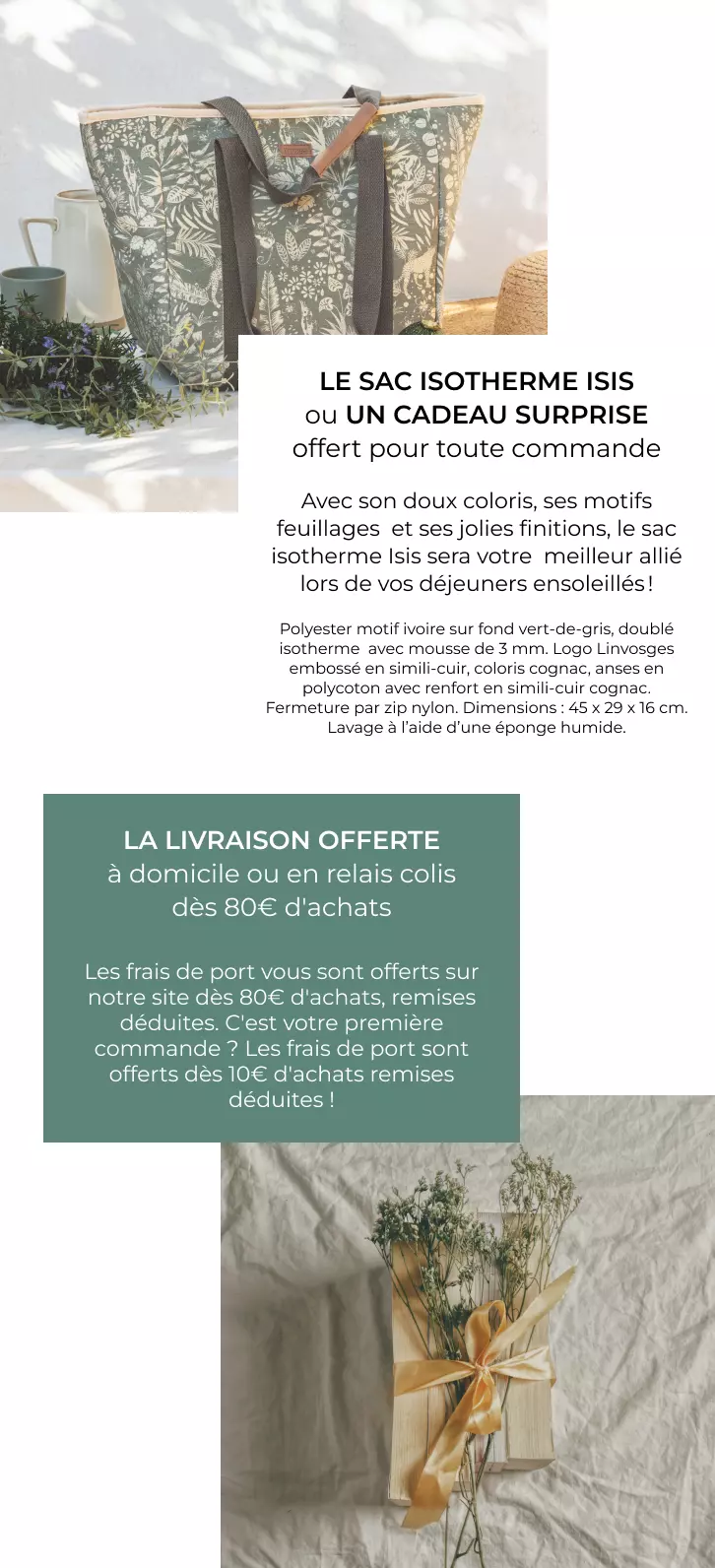 Le sac isotherme ou un cadeau surprise offert pour toute commande
