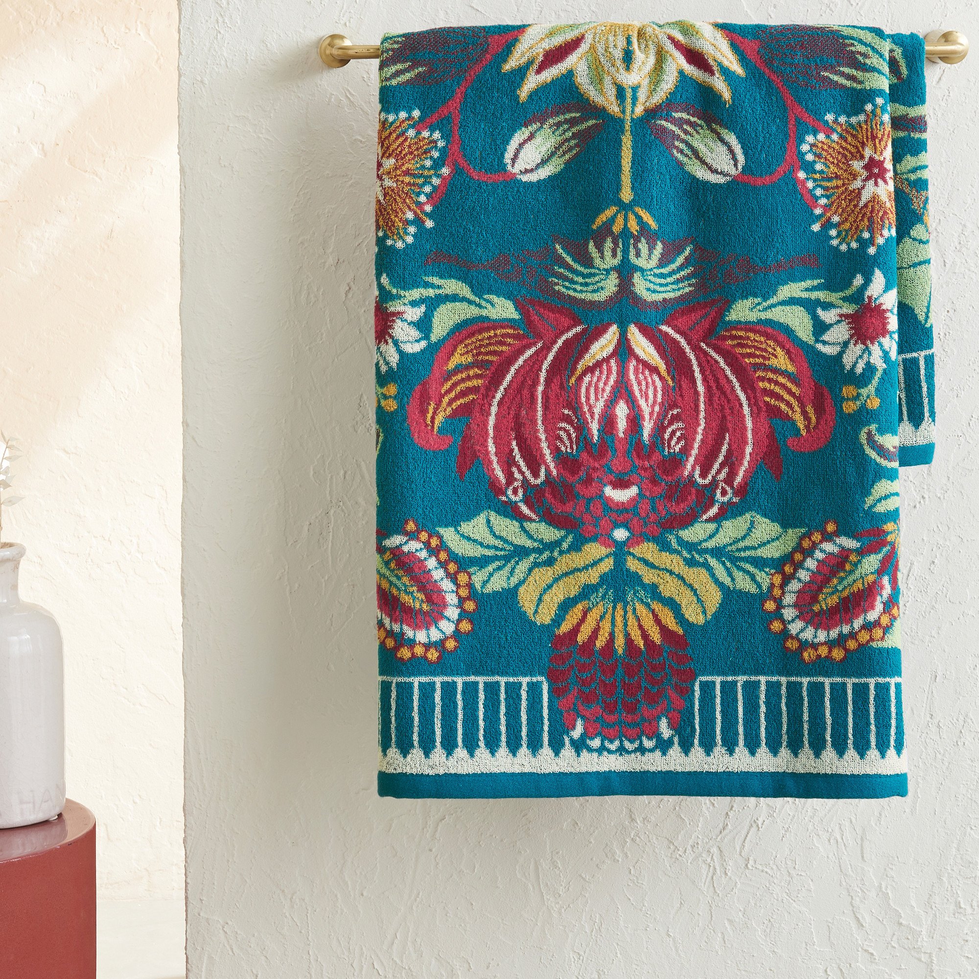 Badetuch Blühender Lotus 100 % Baumwolle