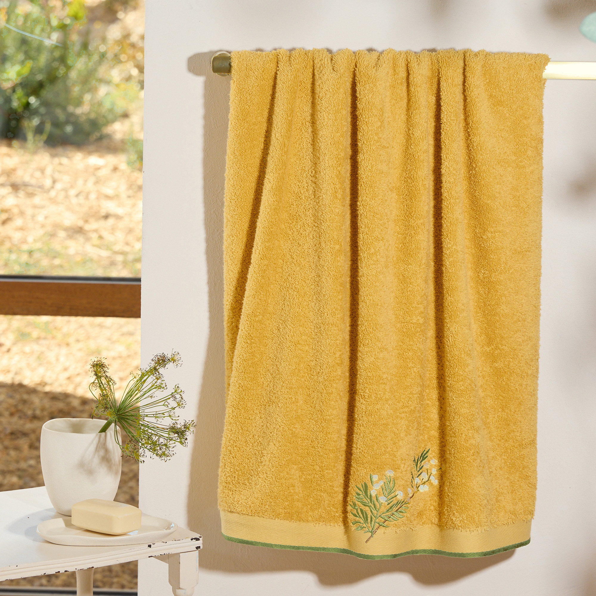 Badetuch - Bestickt 100x150cm - Wintergold - Linvosges