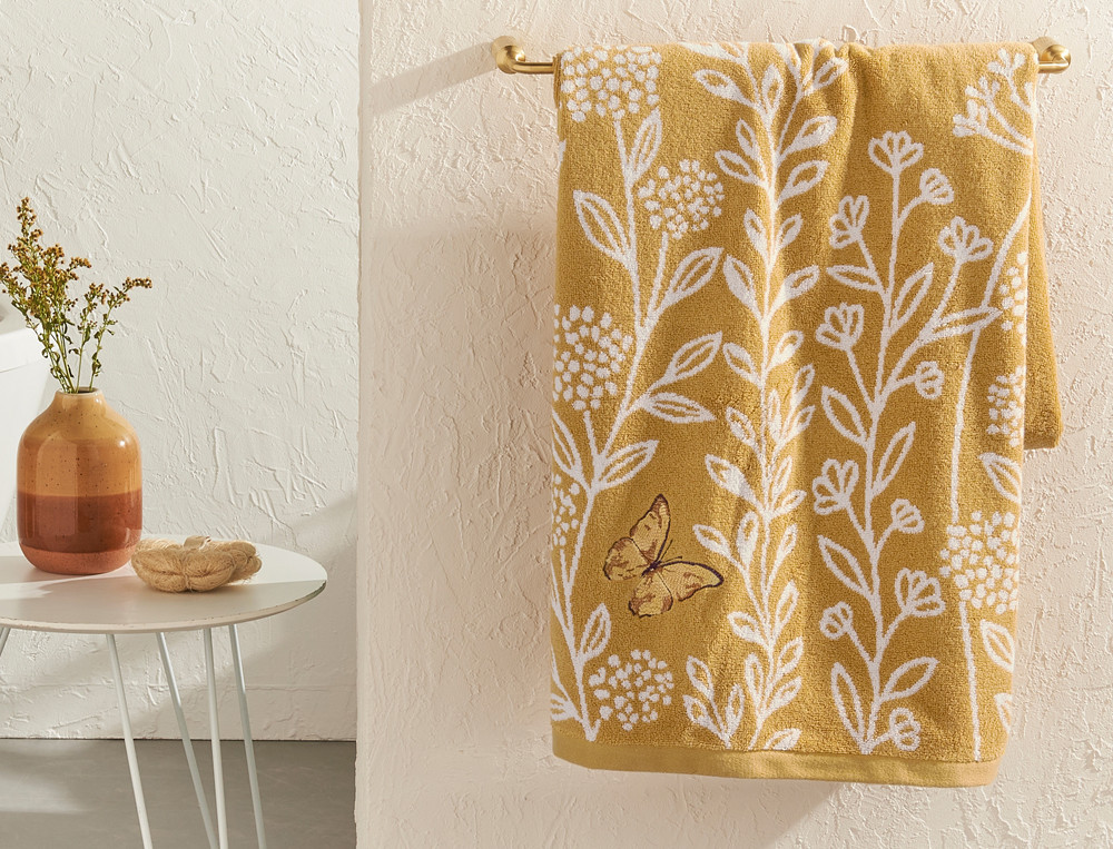 Jacquard-Badtextilien mit Stickerei Von Blume zu Blume