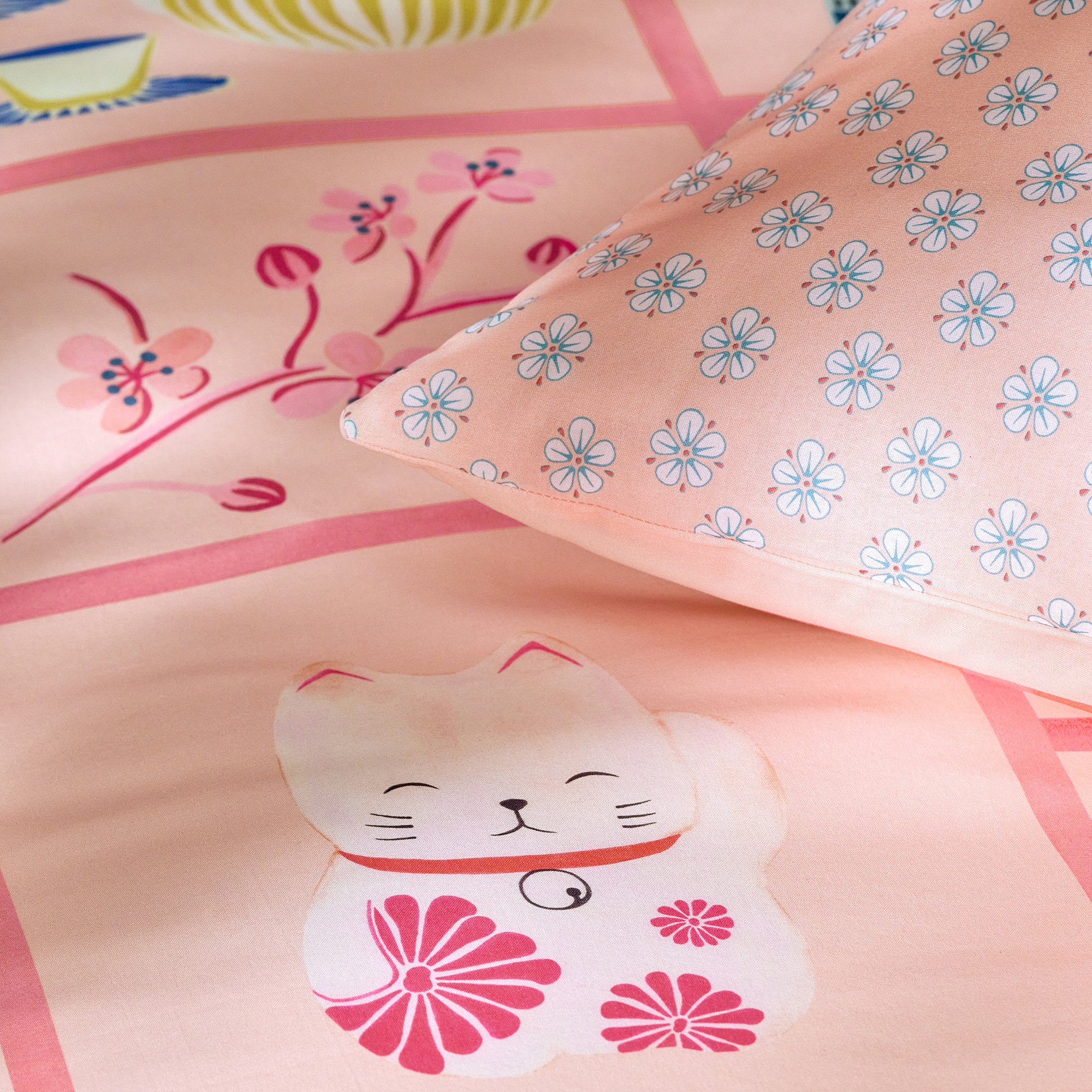 Bettbezug Kokeshi Puppe 100% Baumwolle