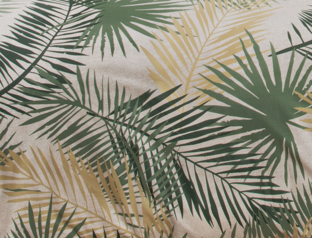 Perkal-Bettbezug mit Palmwedel Auf Safari