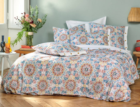 Perkal-Bettbezug mit graphischem Motiv Mandala