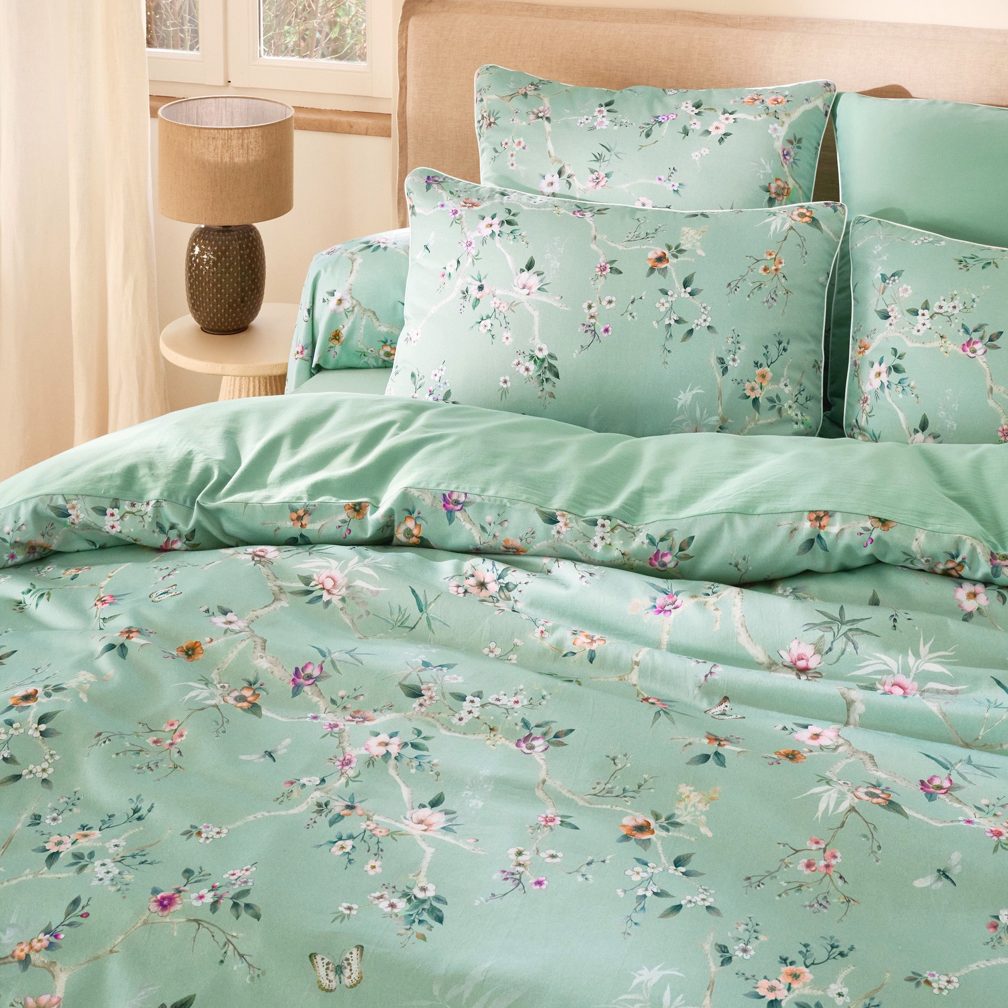 Bettwäsche-Set 2tlg Sakura Glanz  100% Baumwolle