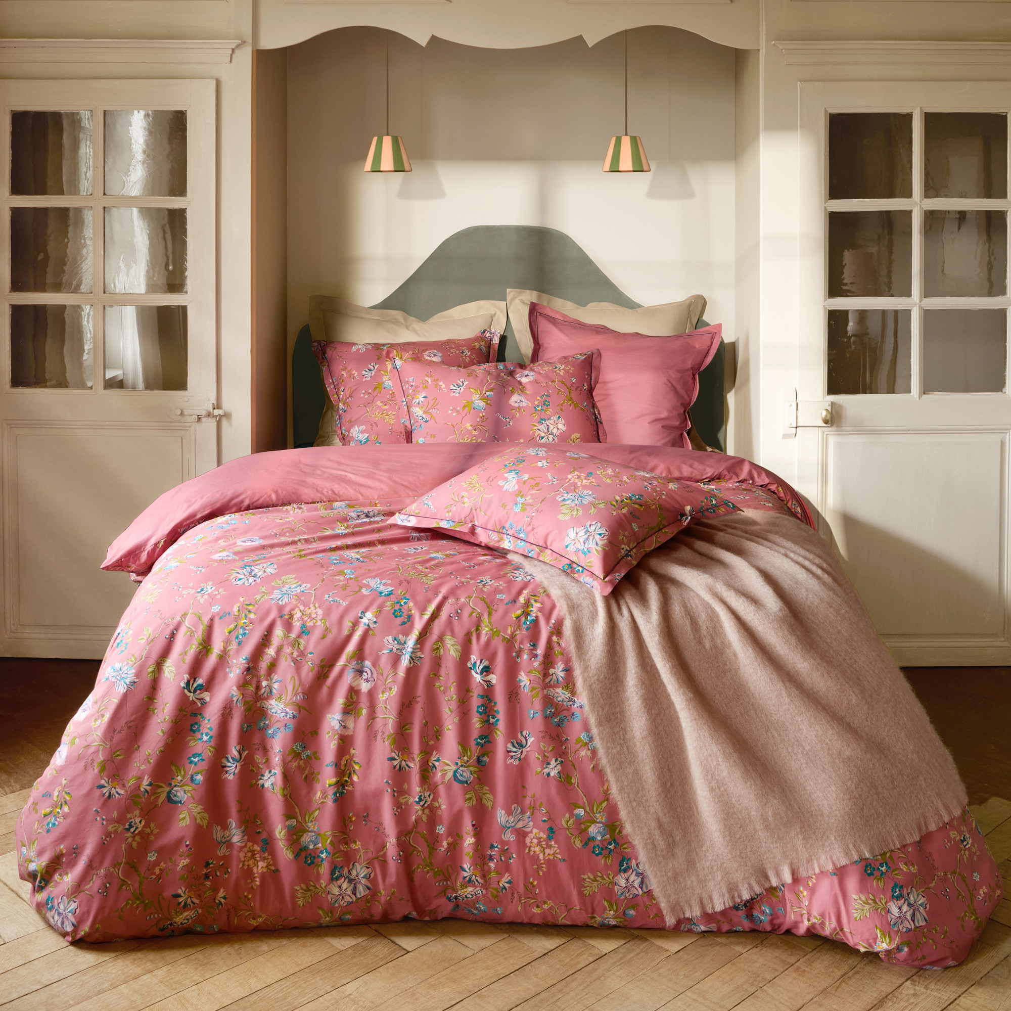 Bettwäsche-Set 3tlg Floraler Glanz  100% Baumwolle