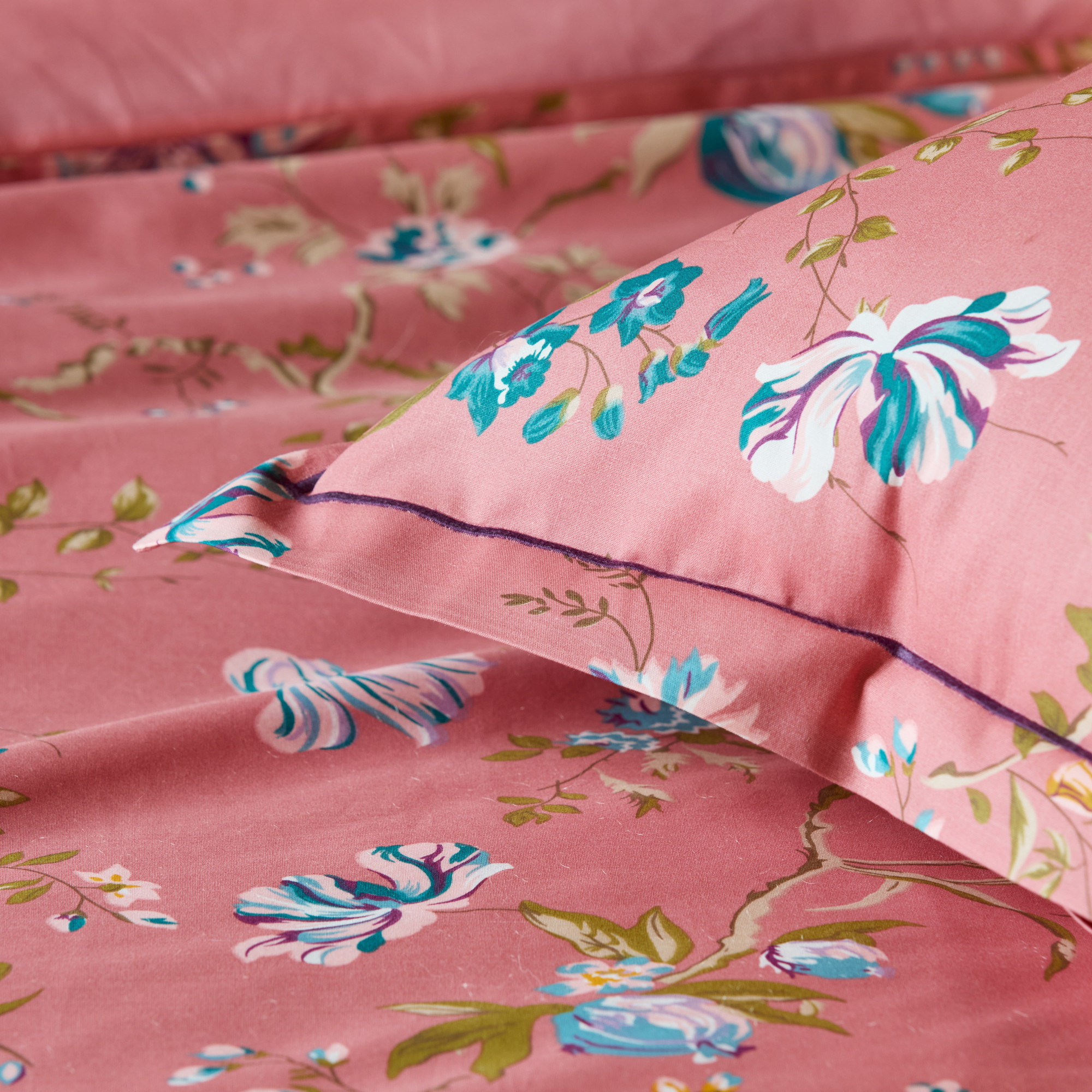 Bettwäsche-Set 3tlg Floraler Glanz  100% Baumwolle