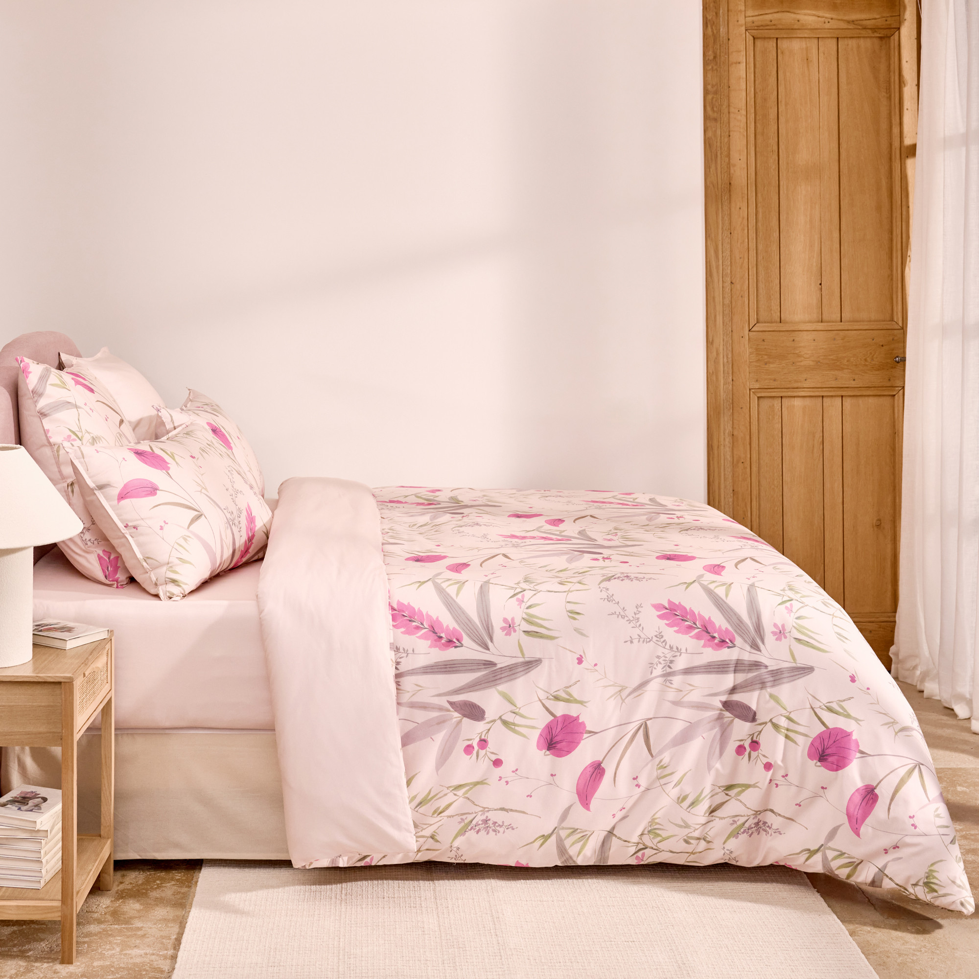 Bettwäsche-Set 3tlg Rosee Glühen 100% Baumwolle