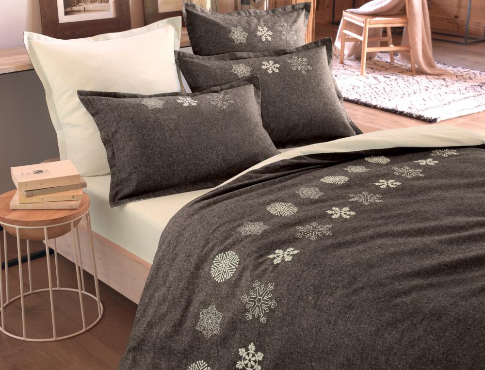 Drap housse flanelle ivoire bonnet 35 cm Chalet