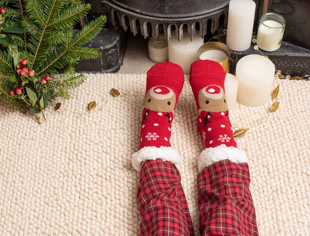 Chaussettes enfant maille jacquard J'aime ma Tribu