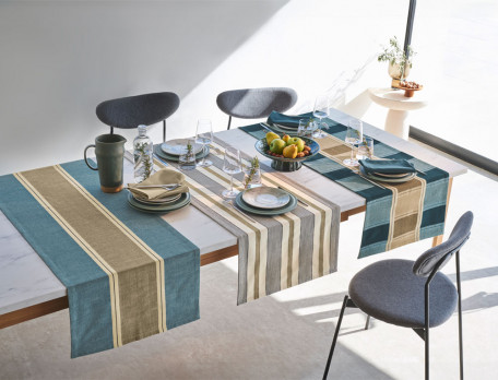 Chemin de table tissé-teint Rythme graphique