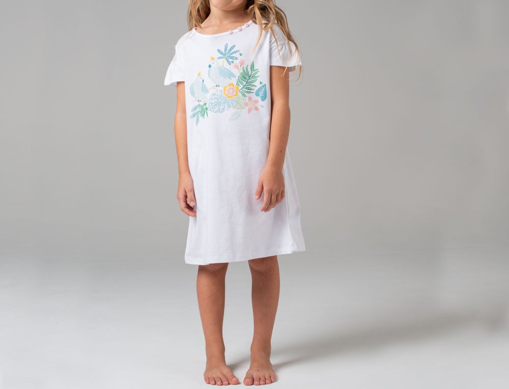 Chemise de nuit fille Jardin exotique