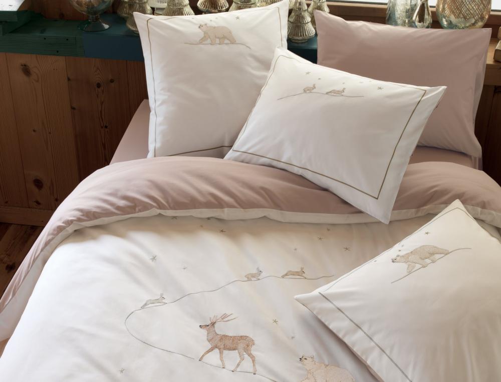 Drap housse percale uni noisette bonnet 35 cm Conte d'hiver