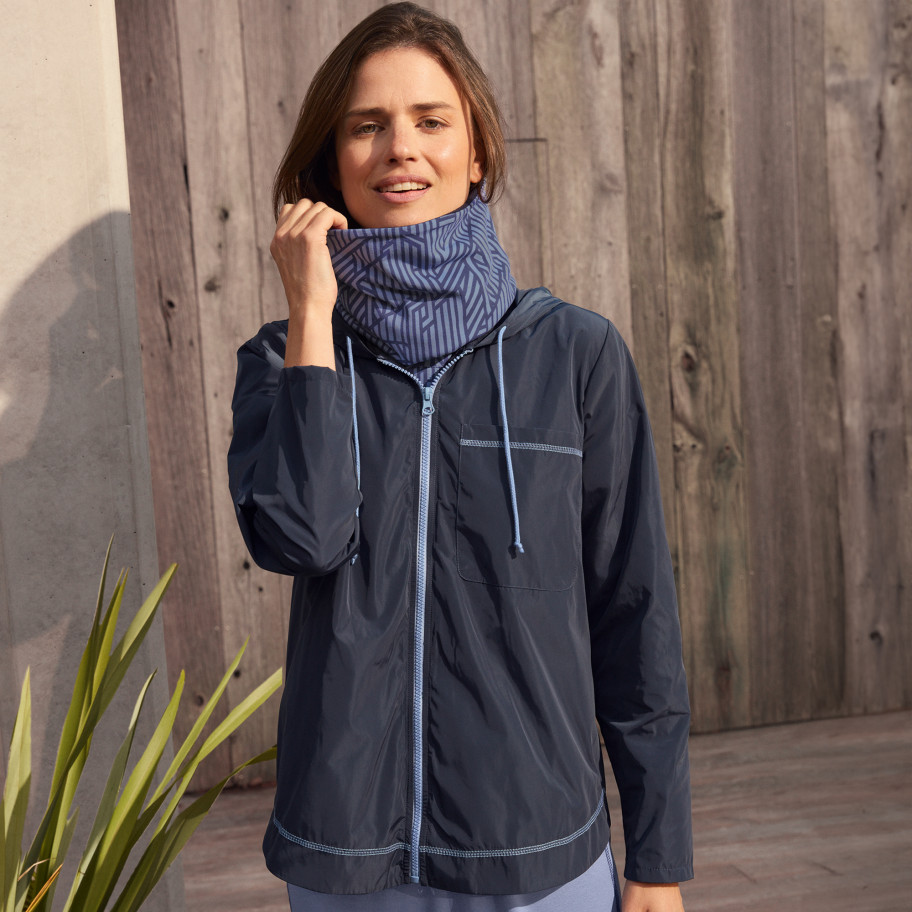 Coupe-vent à capuche Rythme indigo