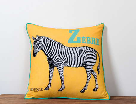 Coussin imprimé Zèbre Deyrolle