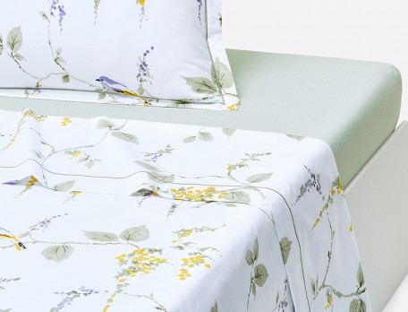 Drap percale imprimé fleuri Chant d\'été