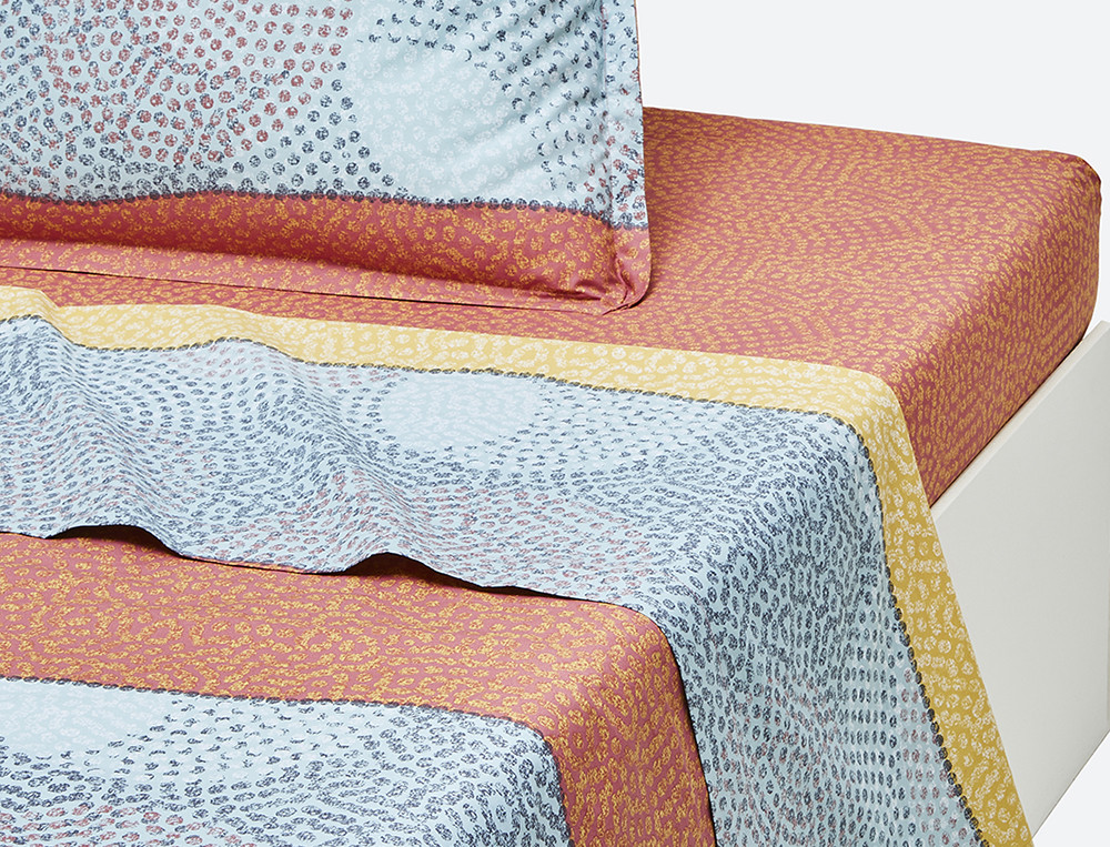 Drap percale imprimé multicolore Couleurs Sahara