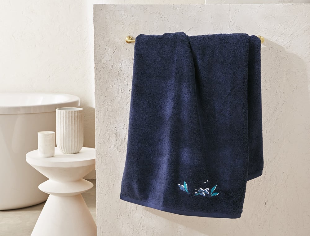 Drap de bain Baies célestes brodé