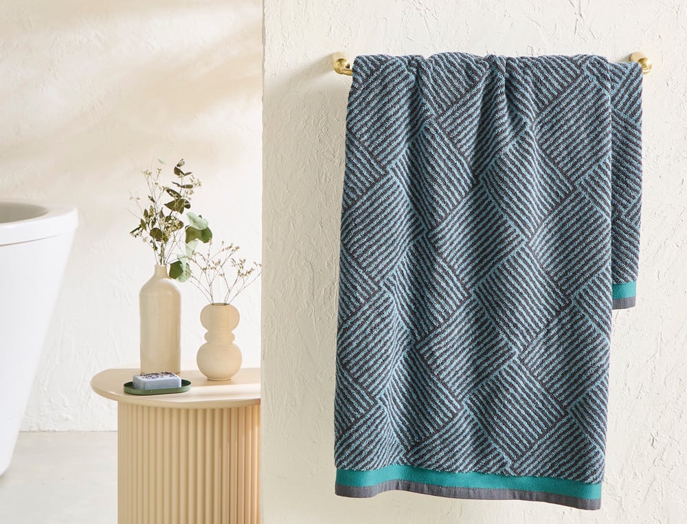 Drap de bain Dédales Jacquard motif géométrique