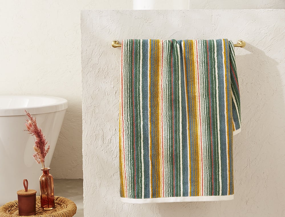 Drap de bain coton jacquard rayé Mandelieu