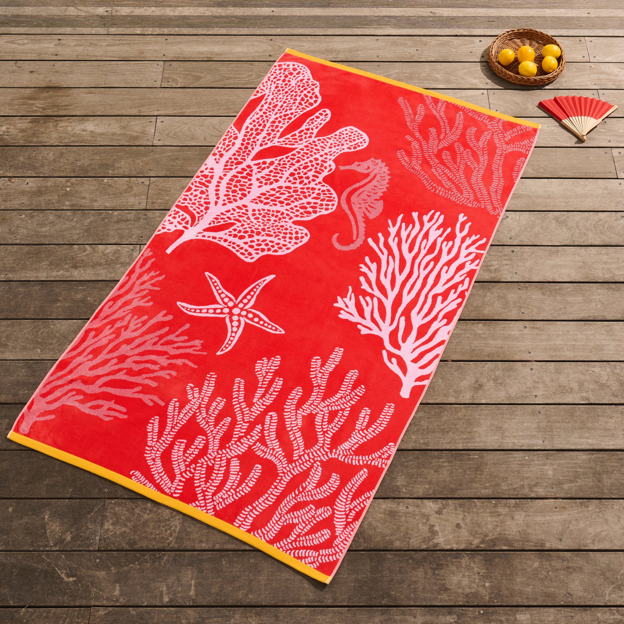 Drap de plage - 100x180cm - Fonds marins Linvosges