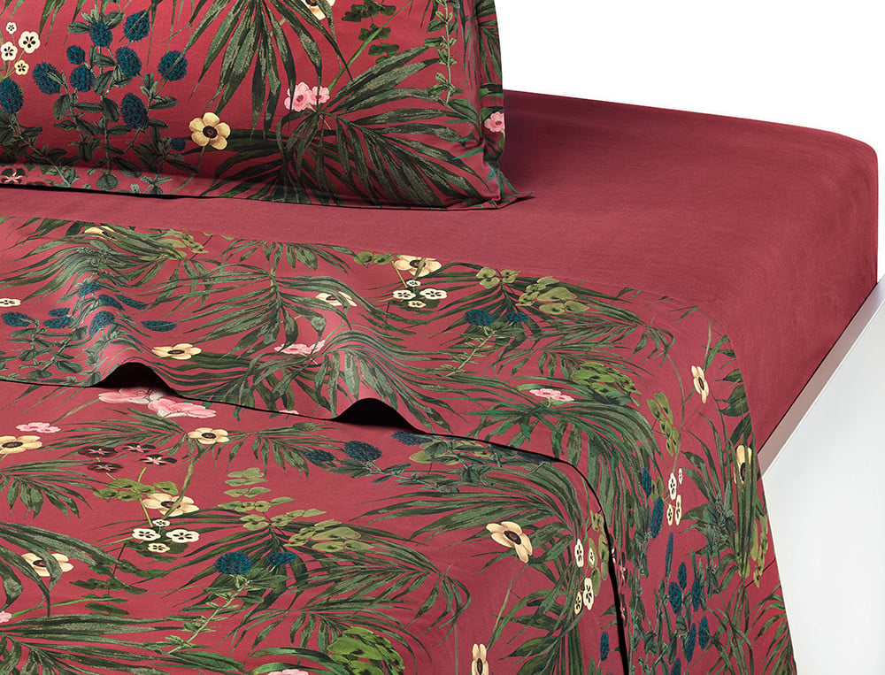 Drap percale coton imprimé végétal Éloge floral