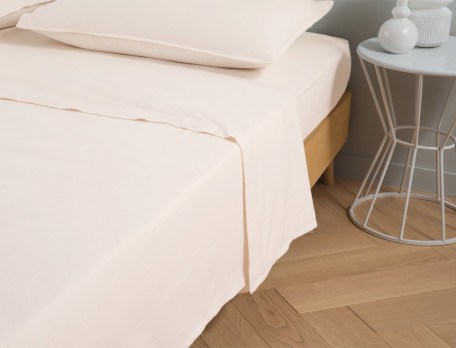 Drap De Lit En Flanelle De Coton ISleep - Beige Clair, 200x270 Cm, Ultra Doux Et Chaud