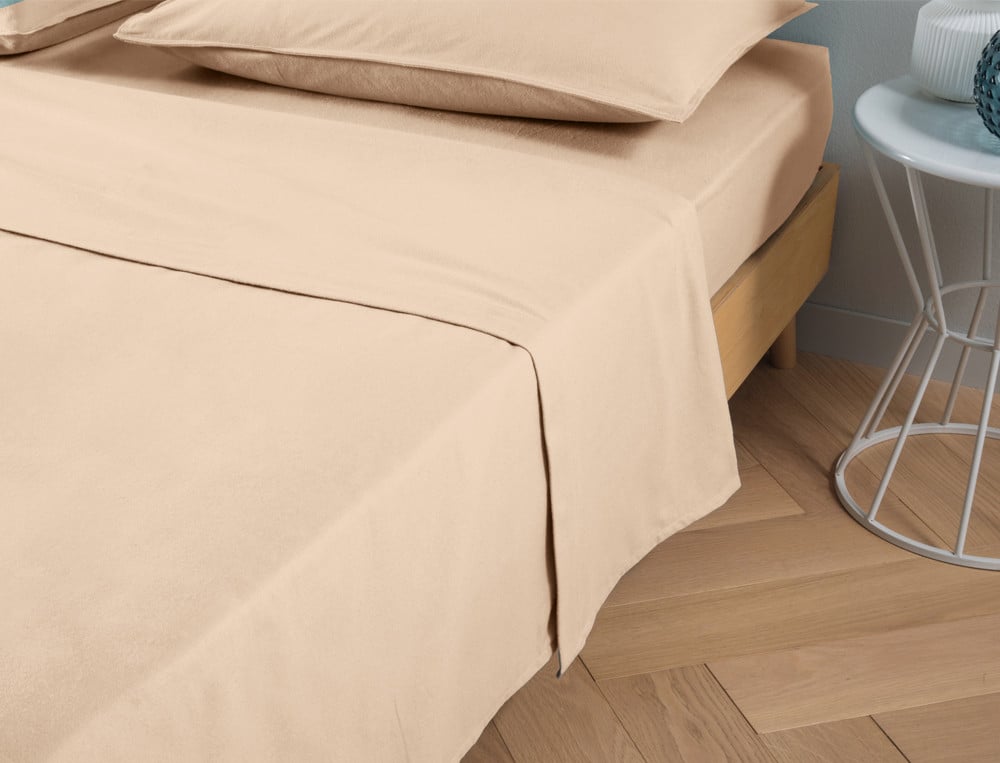 Linge de lit Flanelle bicolore Finition double piqûre