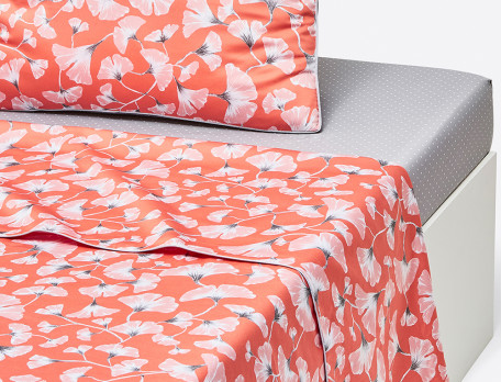 Drap percale imprimé végétal Gingko