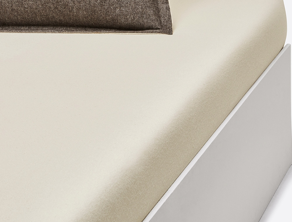 Drap housse flanelle ivoire bonnet 35 cm Chalet
