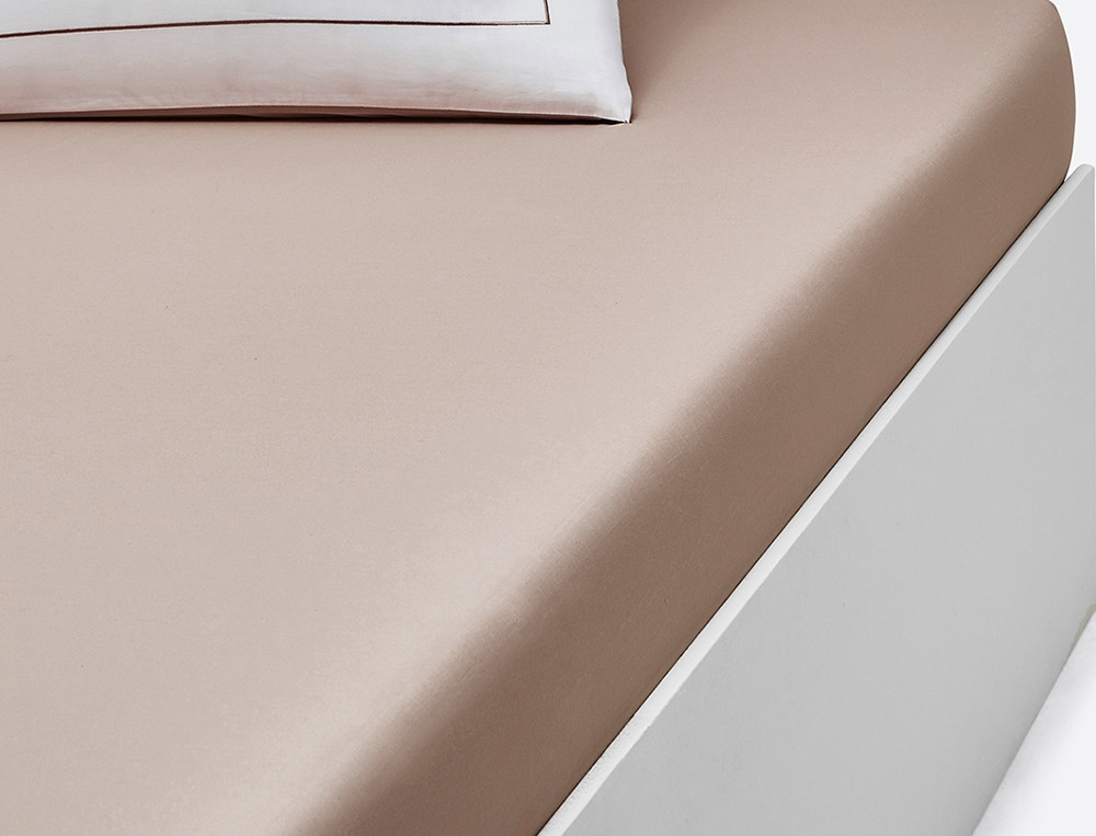 Drap housse percale uni noisette bonnet 35 cm Conte d'hiver