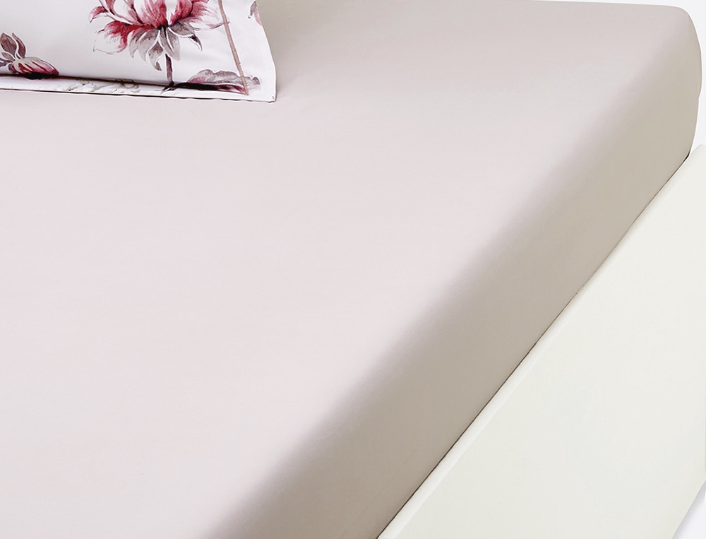 Drap housse percale beige rosé bonnet 35 cm L'amoureuse