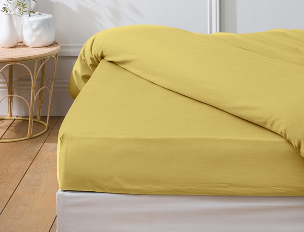 Drap Housse 160x200+35 cm Coton Gold matelas épais