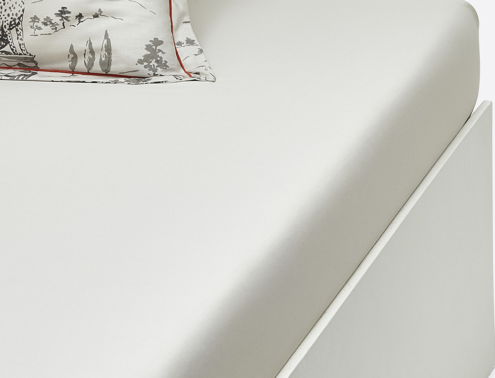 Drap housse percale sable uni bonnet 35 cm Toile d'Ailleurs