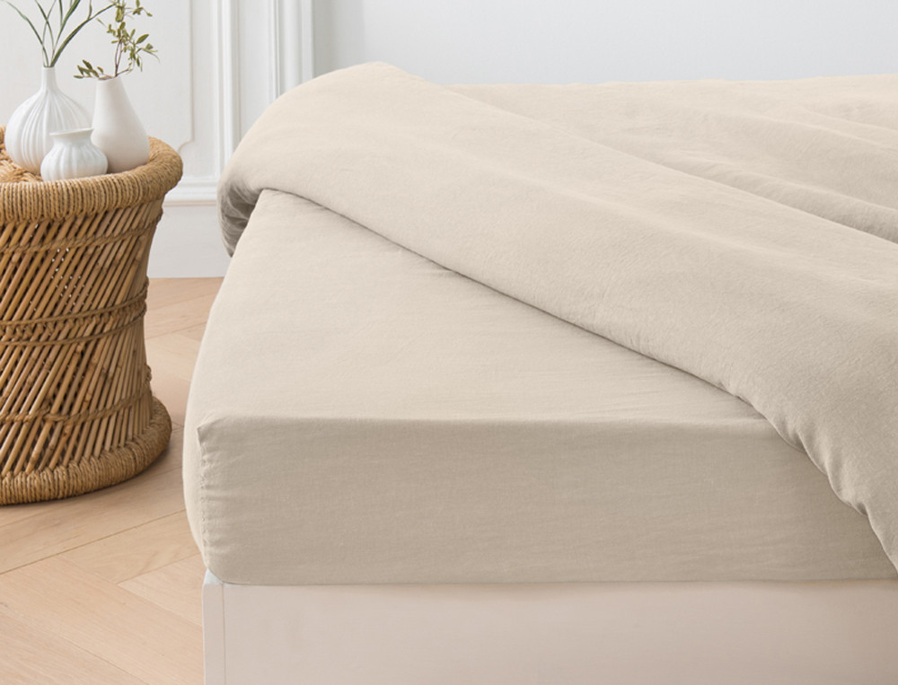 Drap housse beige - Linvosges